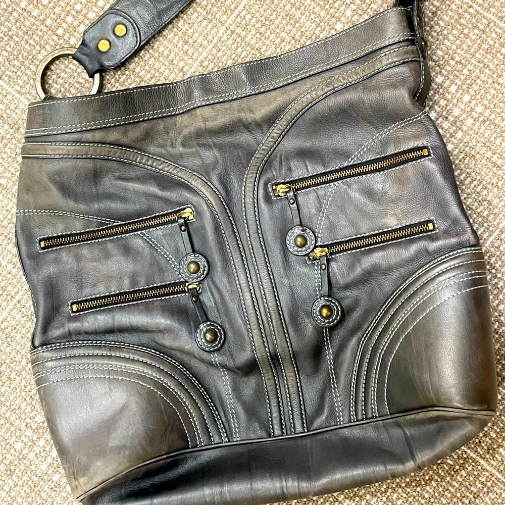 Isabella Fiore Distressed Leather Bag